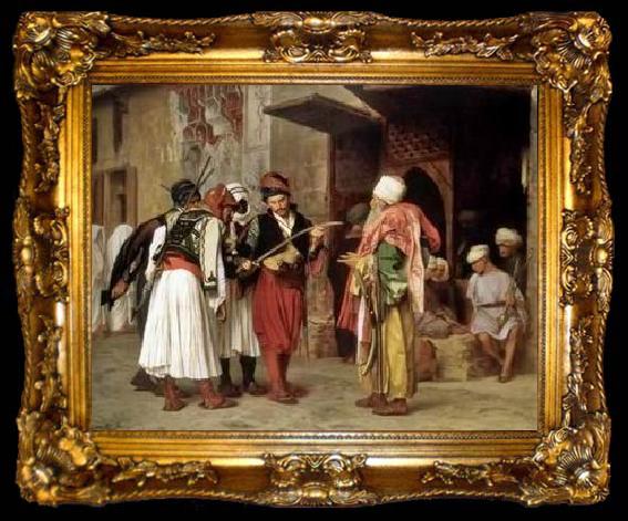 framed  unknow artist Arab or Arabic people and life. Orientalism oil paintings  304, ta009-2